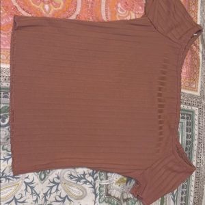 Dusty rose off the shoulder top